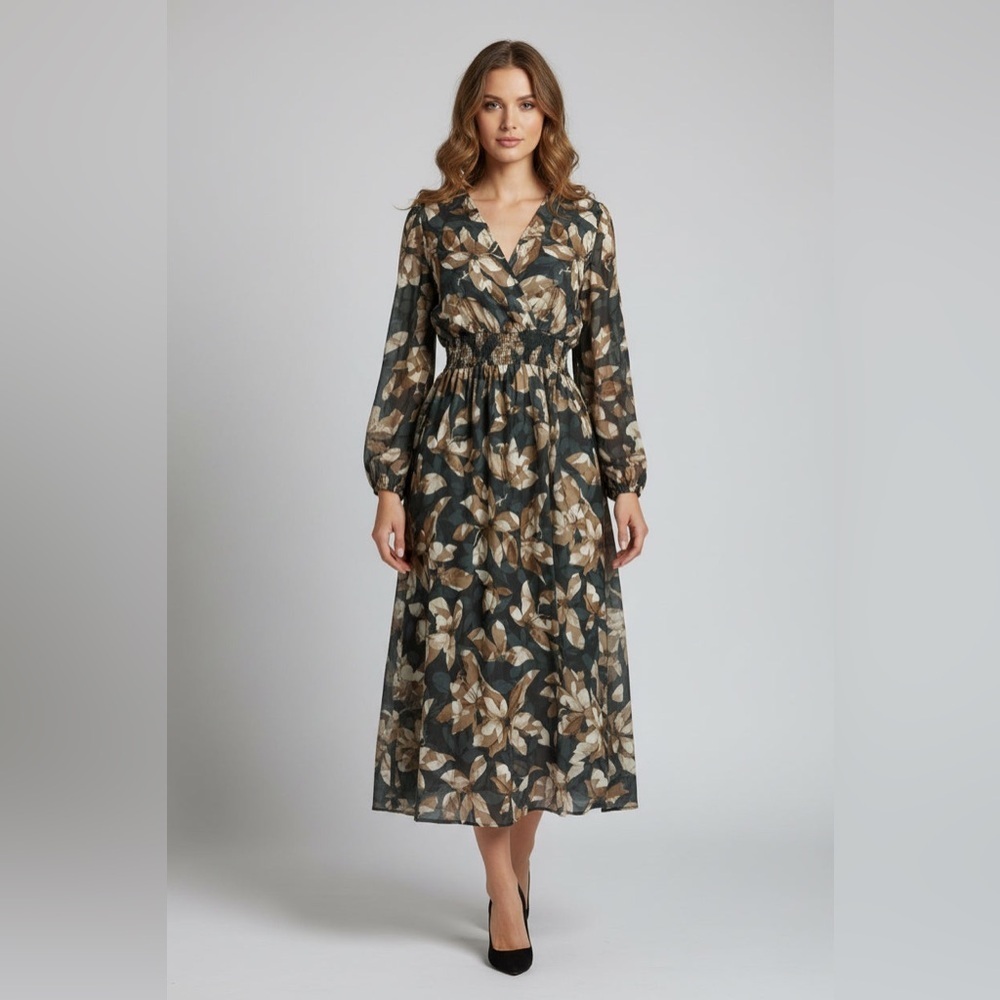Elegant Long Sleeve Floral Dress